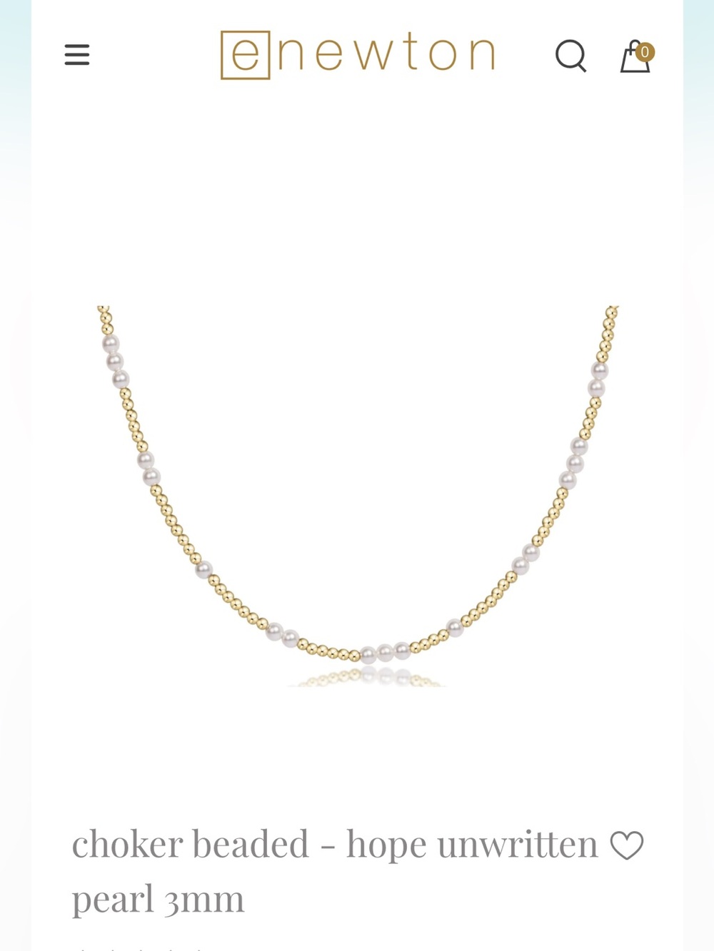 Enewton 17 inch 3 mm Pearl Choker Necklace